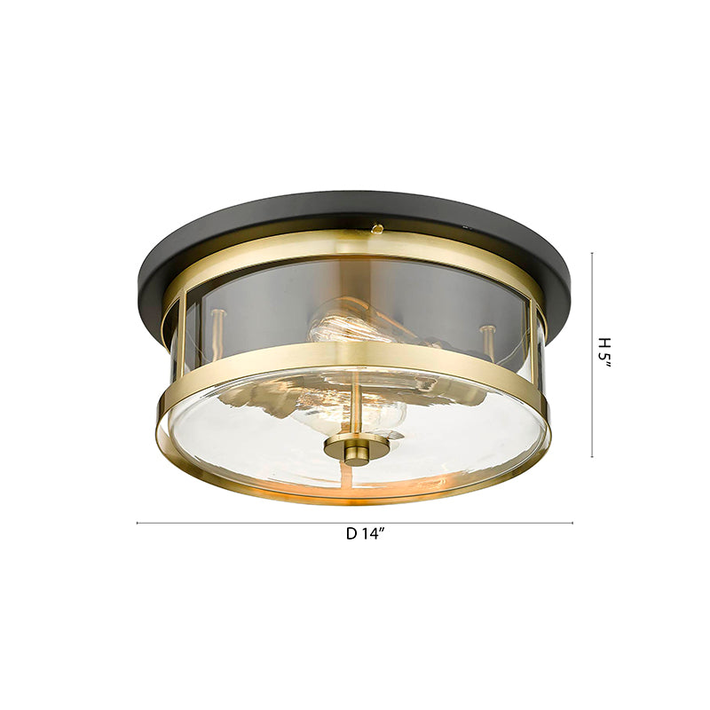 Round Flush Mount with Clear Glass Shade by Bethel - view 8