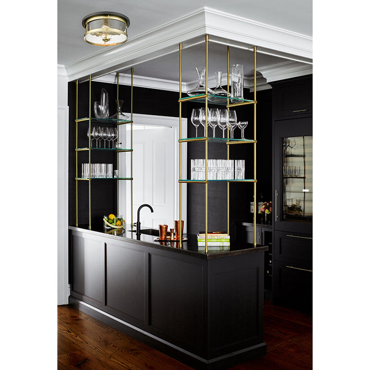 Round Flush Mount with Clear Glass Shade by Bethel - view 9
