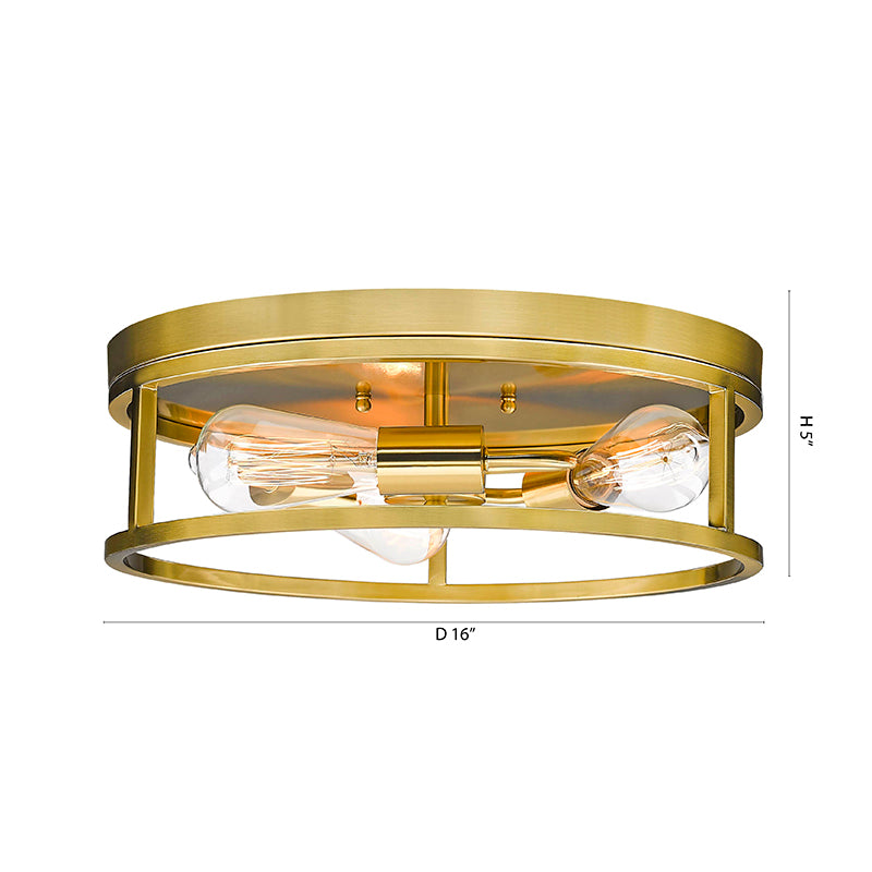 Round Iron Framed Flush Mount Light by Bethel - view 51