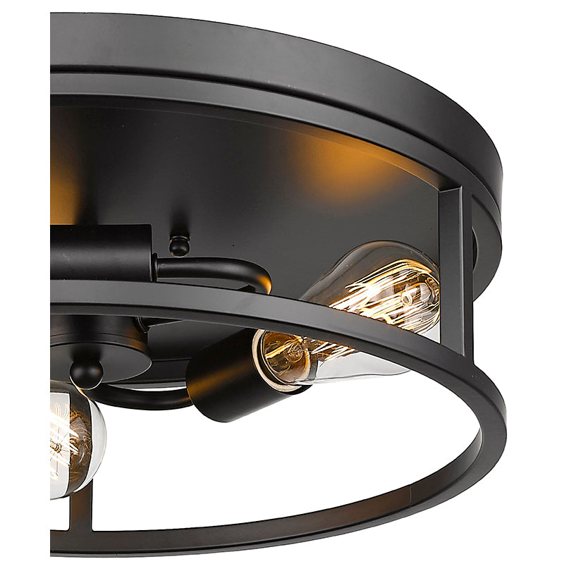Round Iron Framed Flush Mount Light by Bethel - view 43
