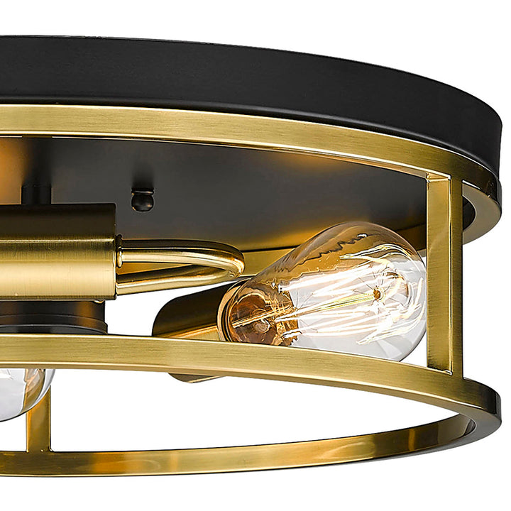 Round Iron Framed Flush Mount Light by Bethel - view 45