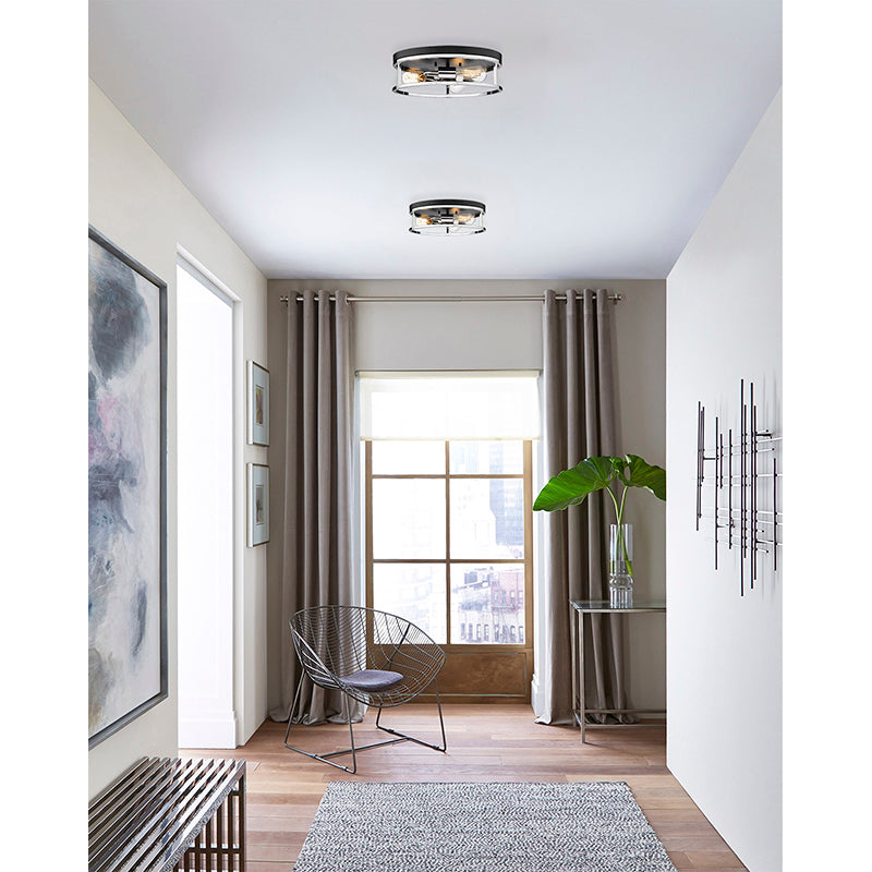Round Iron Framed Flush Mount Light by Bethel - view 36
