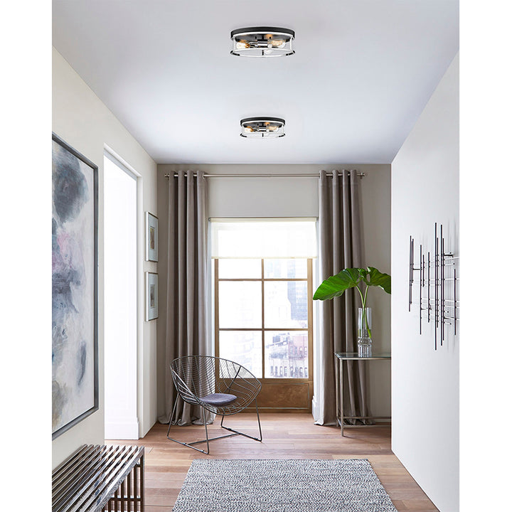 Round Iron Framed Flush Mount Light by Bethel - view 36