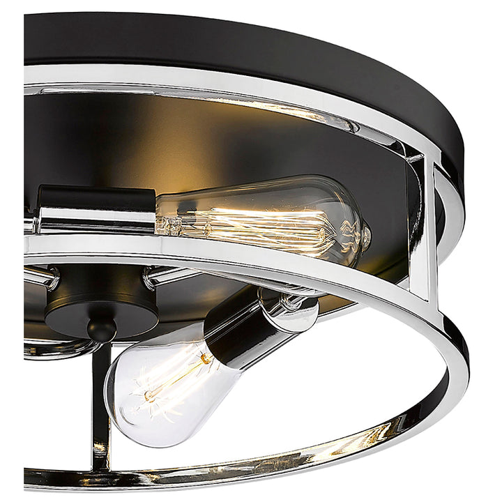 Round Iron Framed Flush Mount Light by Bethel - view 37