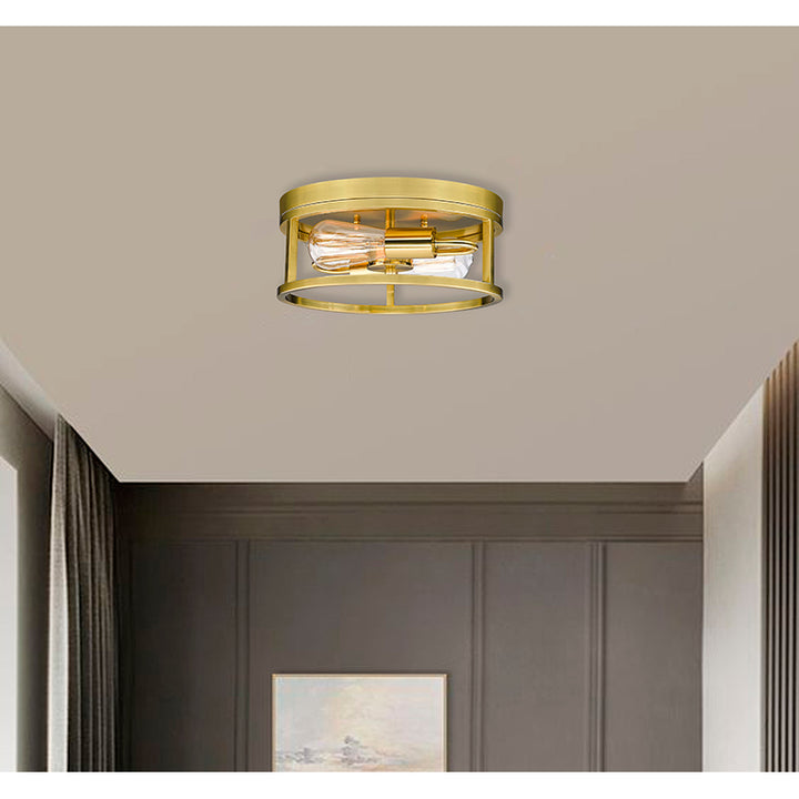 Round Iron Framed Flush Mount Light by Bethel - view 29