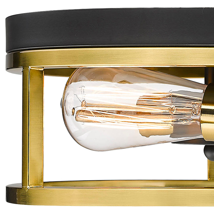 Round Iron Framed Flush Mount Light by Bethel - view 13