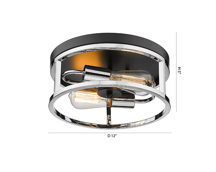Round Iron Framed Flush Mount Light by Bethel - view 20