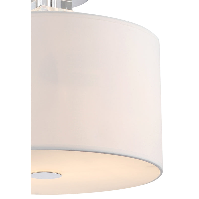 Cream White Drum Shade Flushmount with Clear Cubed Hanging Flush Mount by Bethel - view 3