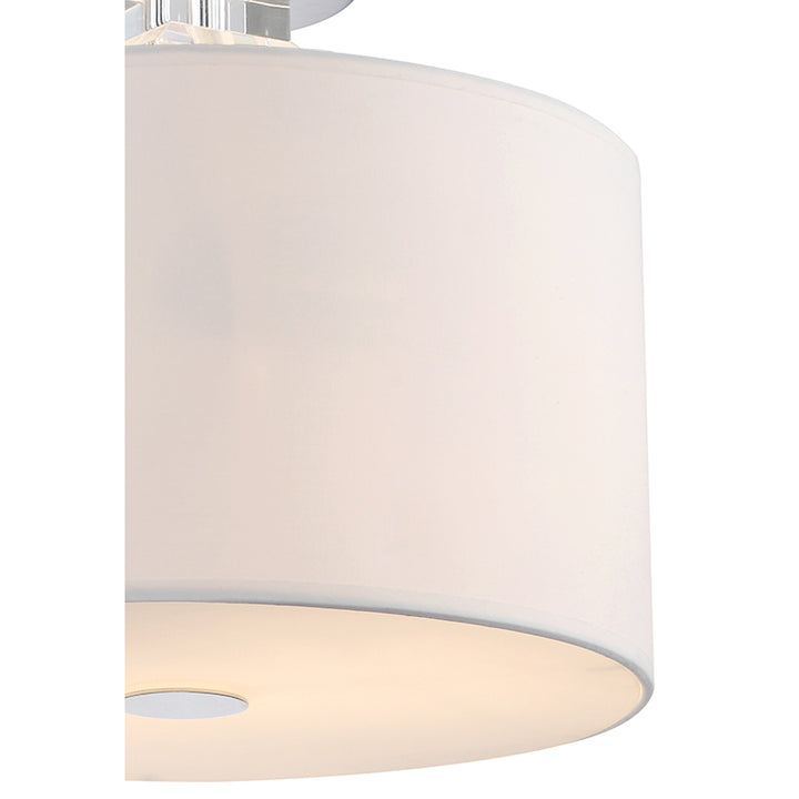 Cream White Drum Shade Flushmount with Clear Cubed Hanging Flush Mount by Bethel - view 3