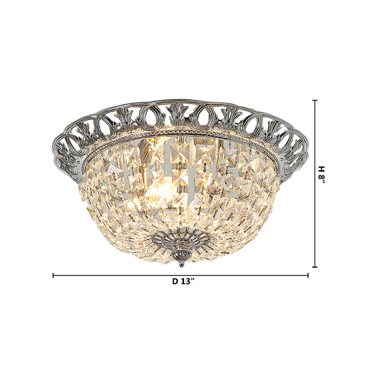 Frame Semi Flush Mount with Clear Hanging Crystals (JD03) by Bethel - view 7