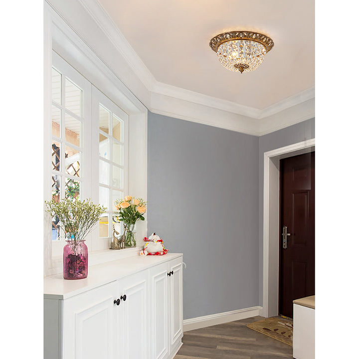 Frame Semi Flush Mount with Clear Hanging Crystals (JD03) by Bethel - view 4