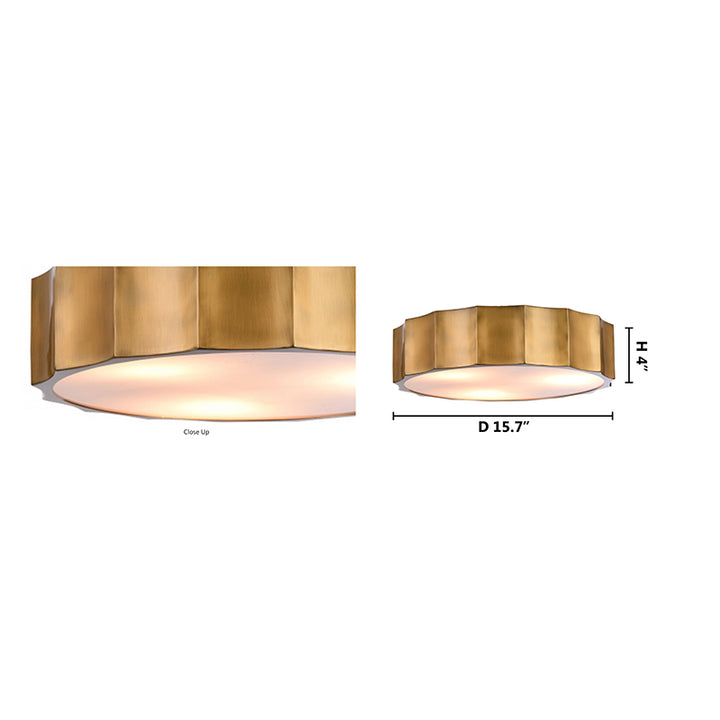 Iron Wave Flushmount with Acrylic Bottom Cover Flush Mount by Bethel - view 5