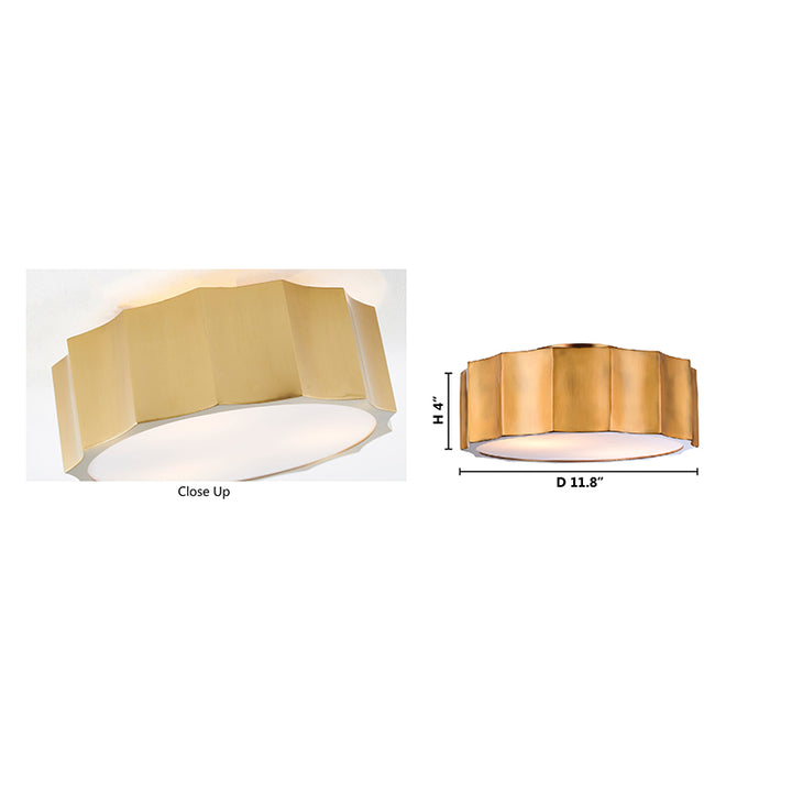 Iron Wave Flushmount Light with Acrylic Bottom Cover by Bethel - view 4