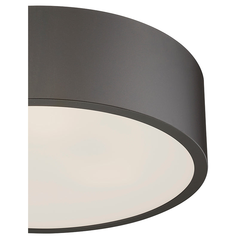 Dark Bronze Flush Mount with Frosted White Glass Shade by Bethel - view 2