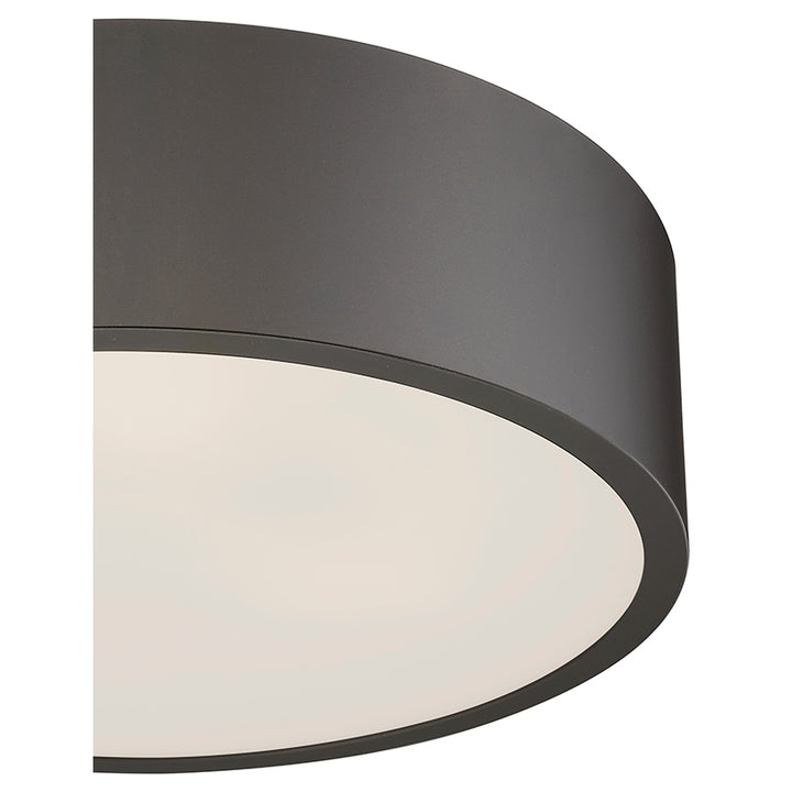 Dark Bronze Flush Mount with Frosted White Glass Shade by Bethel - view 2