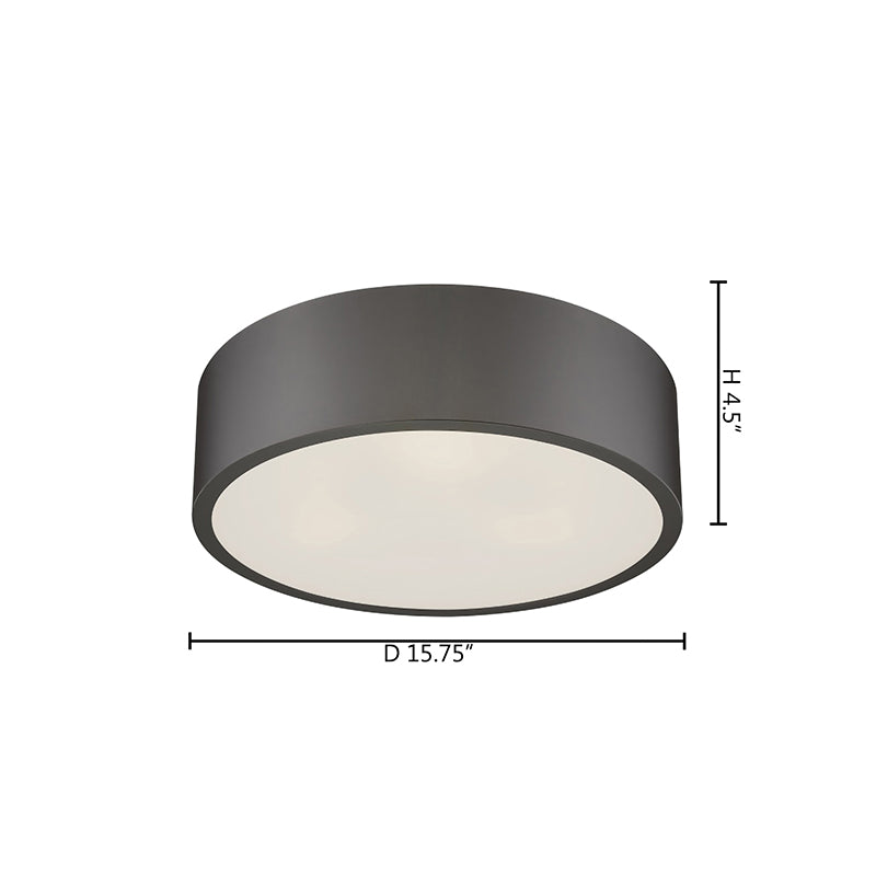 Dark Bronze Flush Mount with Frosted White Glass Shade by Bethel - view 3