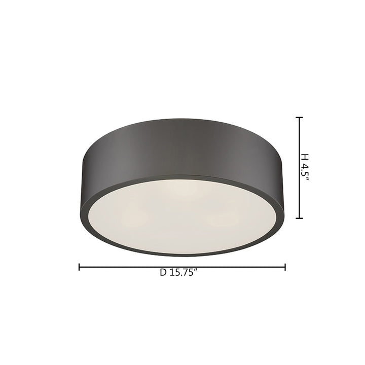 Dark Bronze Flush Mount with Frosted White Glass Shade by Bethel - view 3