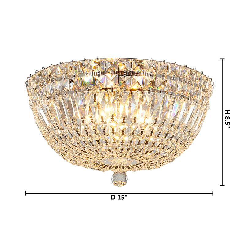 Clear Crystal Flush Mount with Chrome Hardware by Bethel - view 6