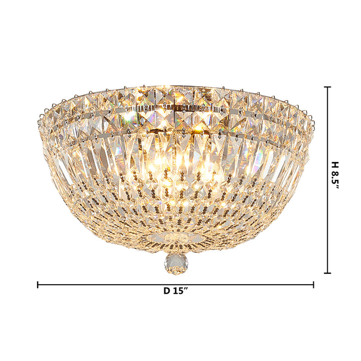 Clear Crystal Flush Mount with Chrome Hardware by Bethel - view 6