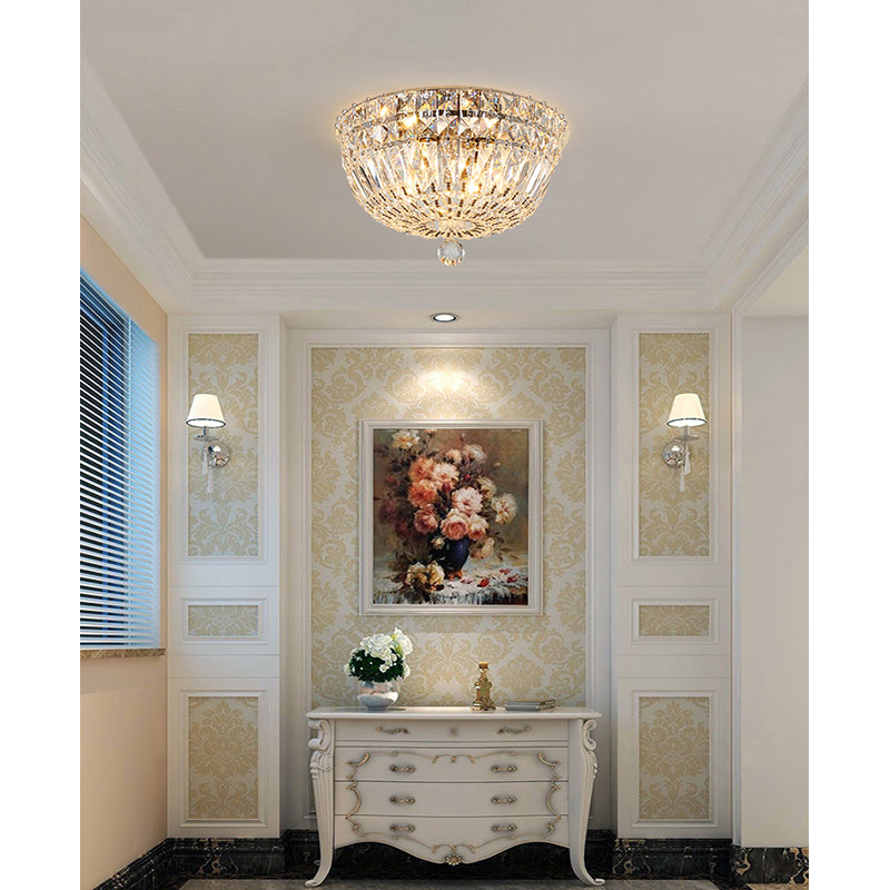 Clear Crystal Flushmount with Metal Frame Flush Mount by Bethel - view 3