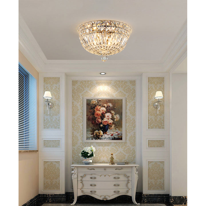 Clear Crystal Flushmount with Metal Frame Flush Mount by Bethel - view 3