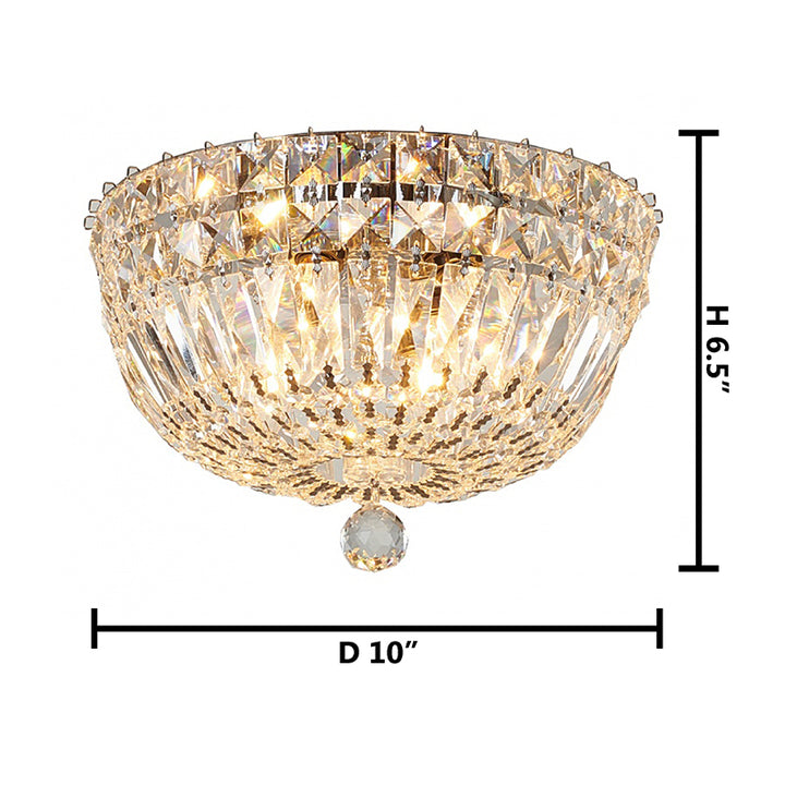 Clear Crystal Flushmount with Metal Frame Flush Mount by Bethel - view 4