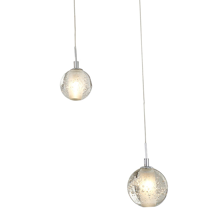 Rectangular Chrome Frame Chandelier with Hanging Clear Crystal Ball Pendants by Bethel - view 3