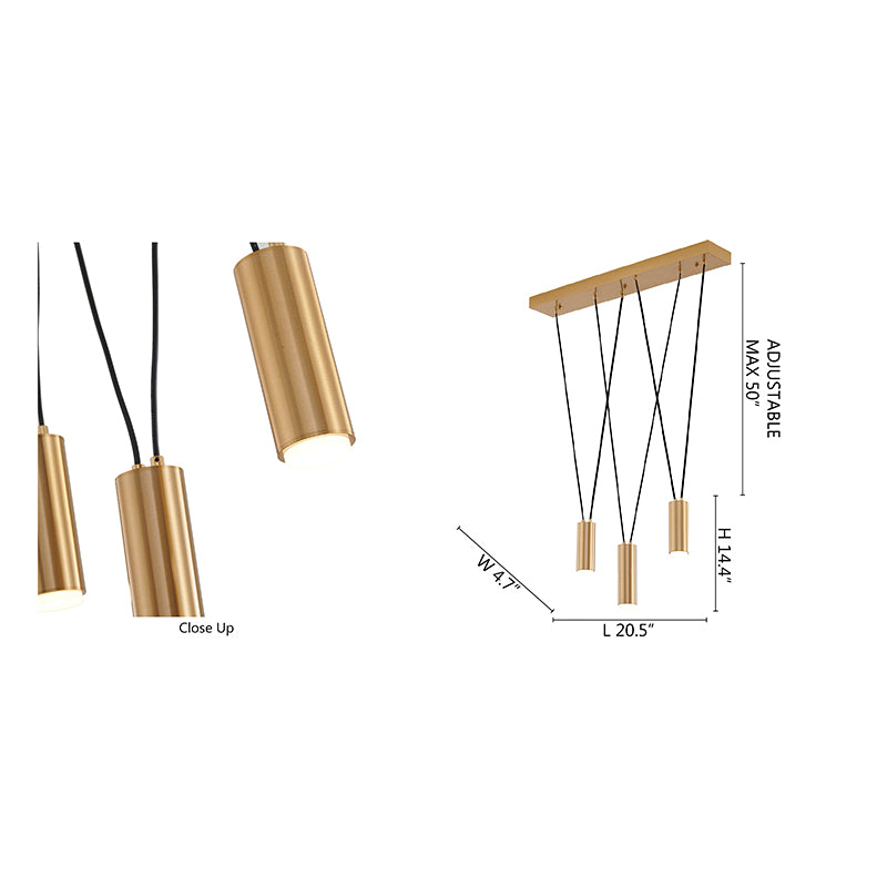 Brass Frame Criss Cross Hanging Pendant Island Light by Bethel - view 5