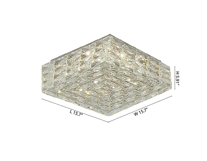Clear Crystal Box LED Flush Mount with Chrome Hardware by Bethel - view 3