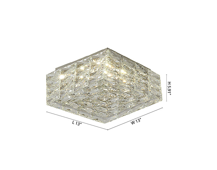 Chrome Frame LED Flush Mount with Clear Crystals (ZP131) by Bethel - view 3