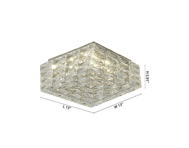 Chrome Frame LED Flush Mount with Clear Crystals (ZP131) by Bethel - view 3