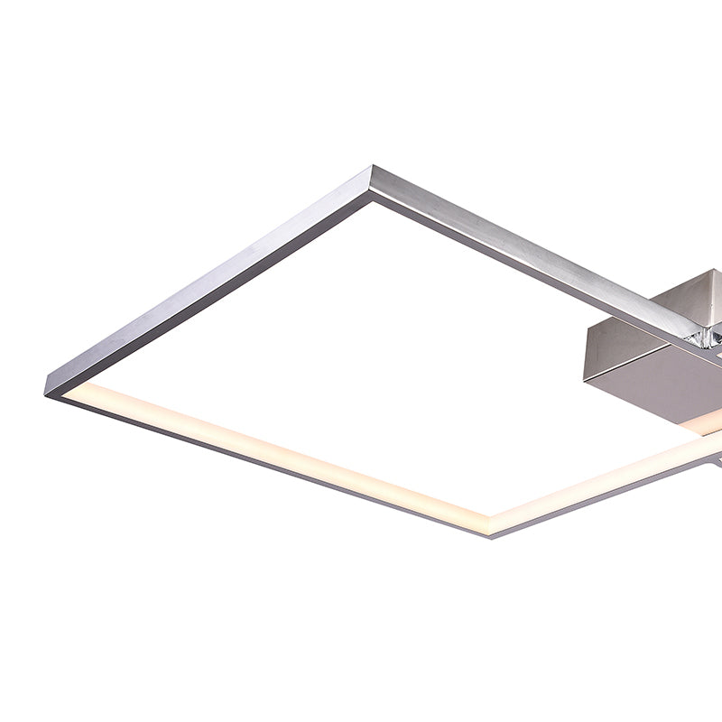 Chrome Stainless Steel Diamond Shaped Flush Mount by Bethel - view 3