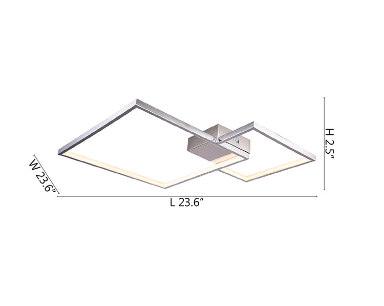 Chrome Stainless Steel Diamond Shaped Flush Mount by Bethel - view 4