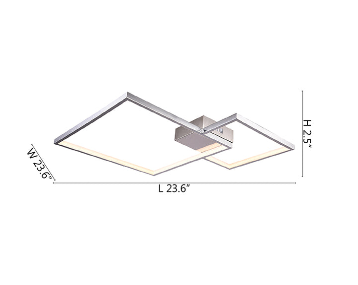 Chrome Stainless Steel Diamond Shaped Flush Mount by Bethel - view 4