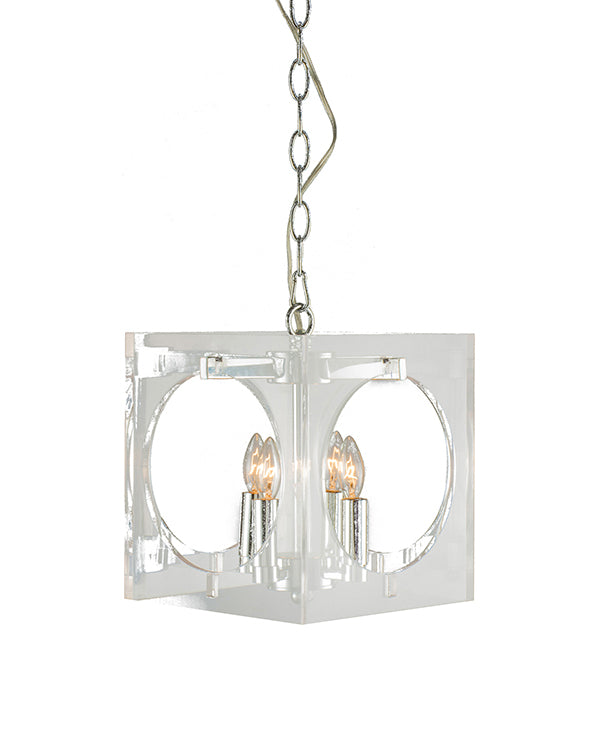 Clear Acrylic Frame Pendant Light with Cut Out Hole &amp; Hardware