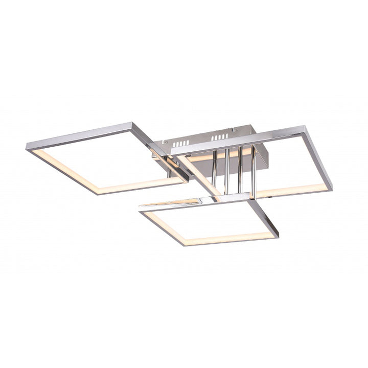 Stainless Steel Square Block Flush Mount with Acrylic Diffuser in Chrome by Bethel