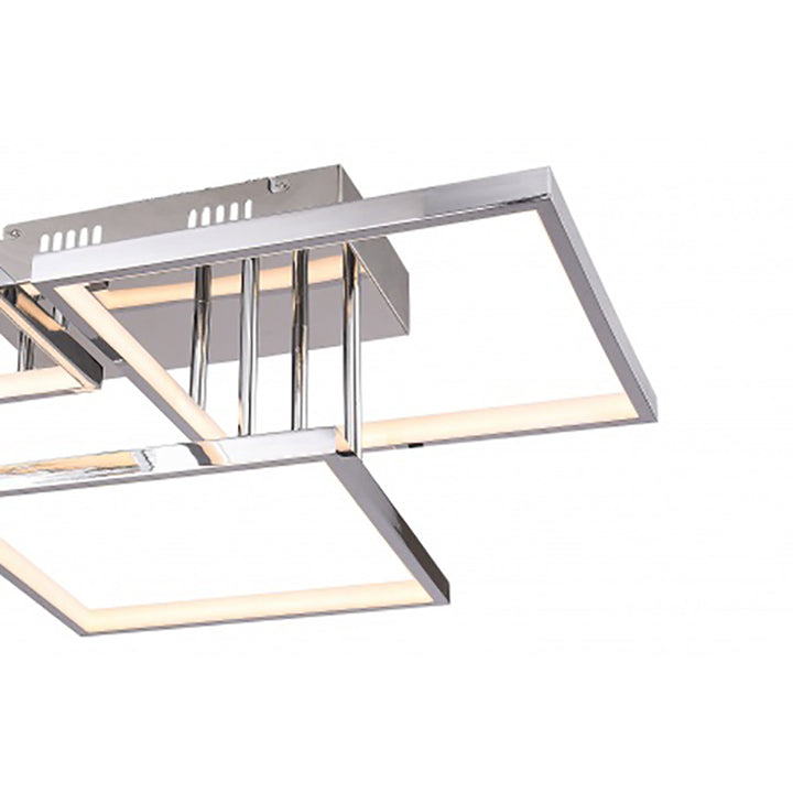 Stainless Steel Square Block Flush Mount with Acrylic Diffuser by Bethel - view 2