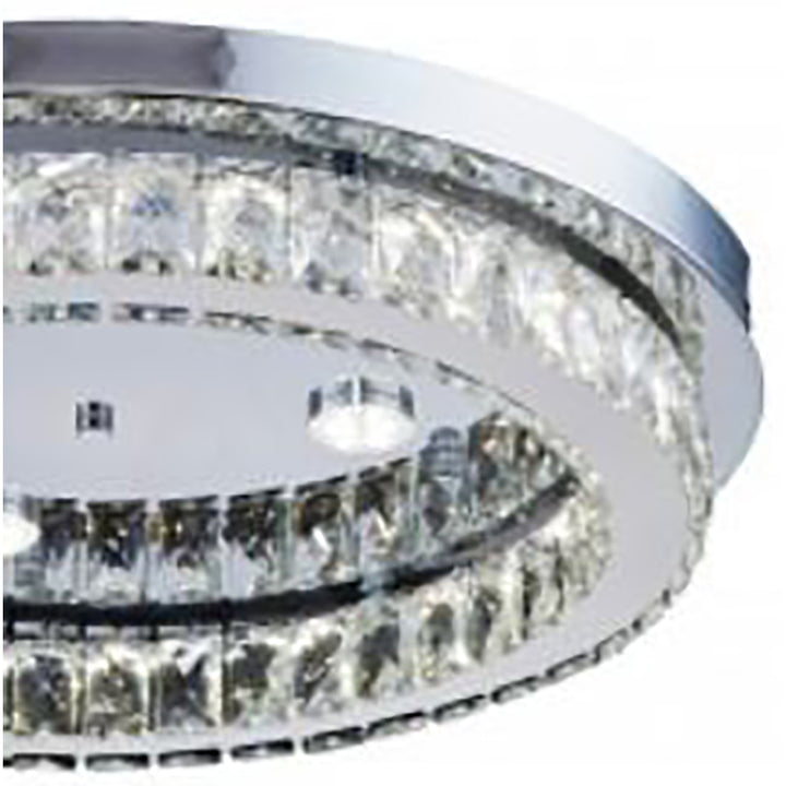 Round Clear Crystal Flush Mount with Chrome Hardware by Bethel - view 4