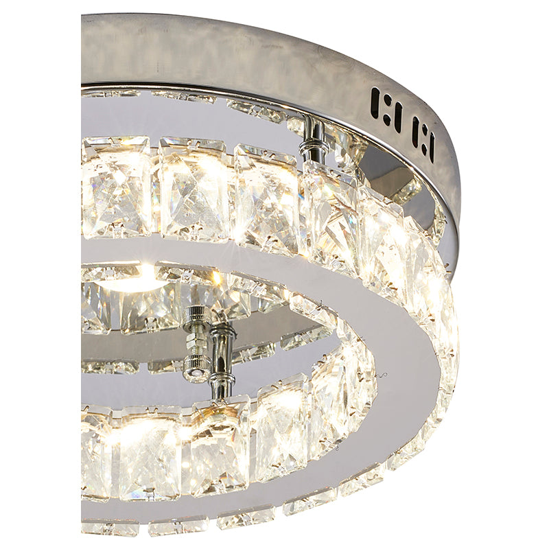 Clear Crystal Ring Flush Mount with Chrome Hardware LED Crystal Ring Frame by Bethel