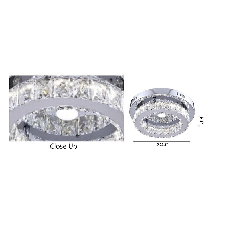 Clear Crystal Ring Flush Mount with Chrome Hardware LED Crystal Ring Frame by Bethel - view 2