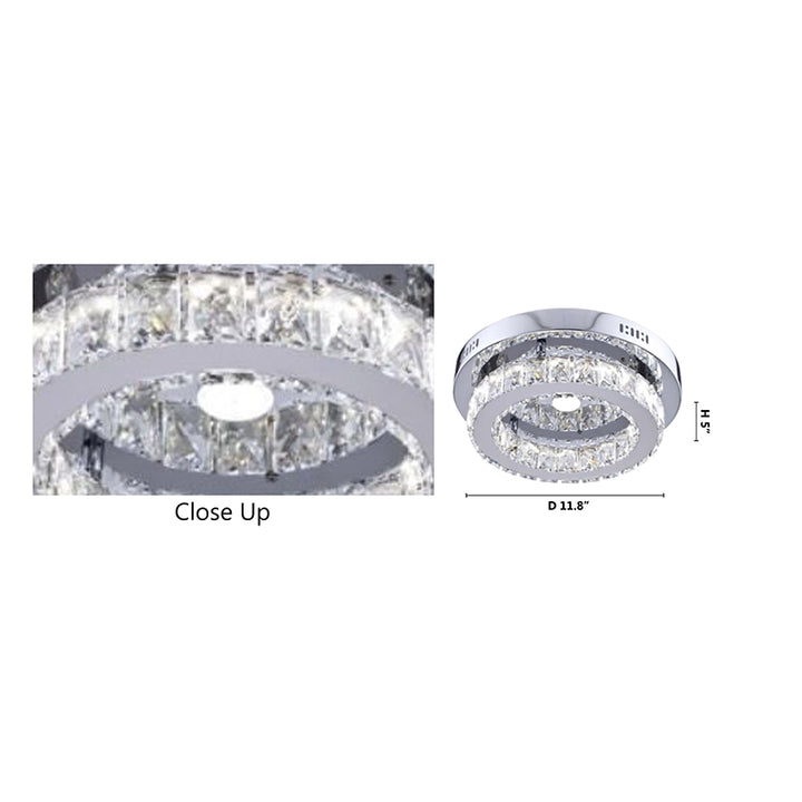 Clear Crystal Ring Flush Mount with Chrome Hardware LED Crystal Ring Frame by Bethel - view 2