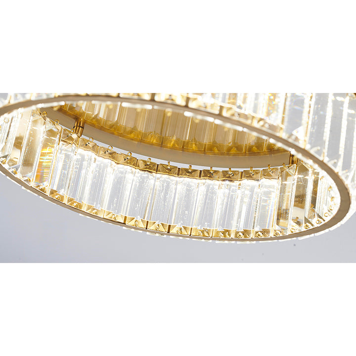 Round Frame Flush Mount with Clear Crystals by Bethel - view 4
