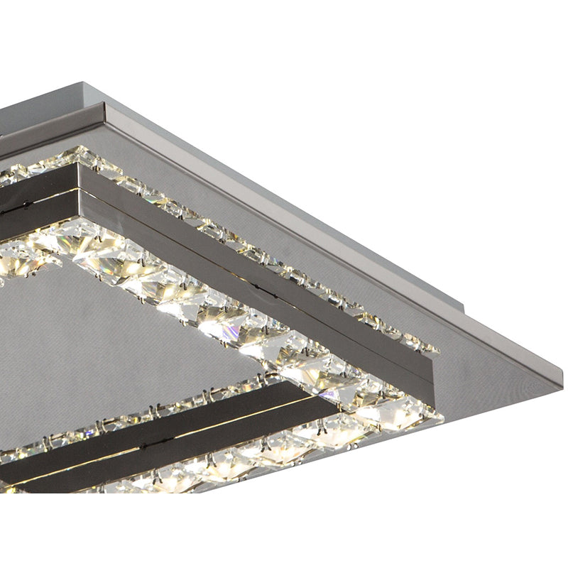 Square Clear Crystal LED Flush Mount with Stainless Steel Frame by Bethel - view 7