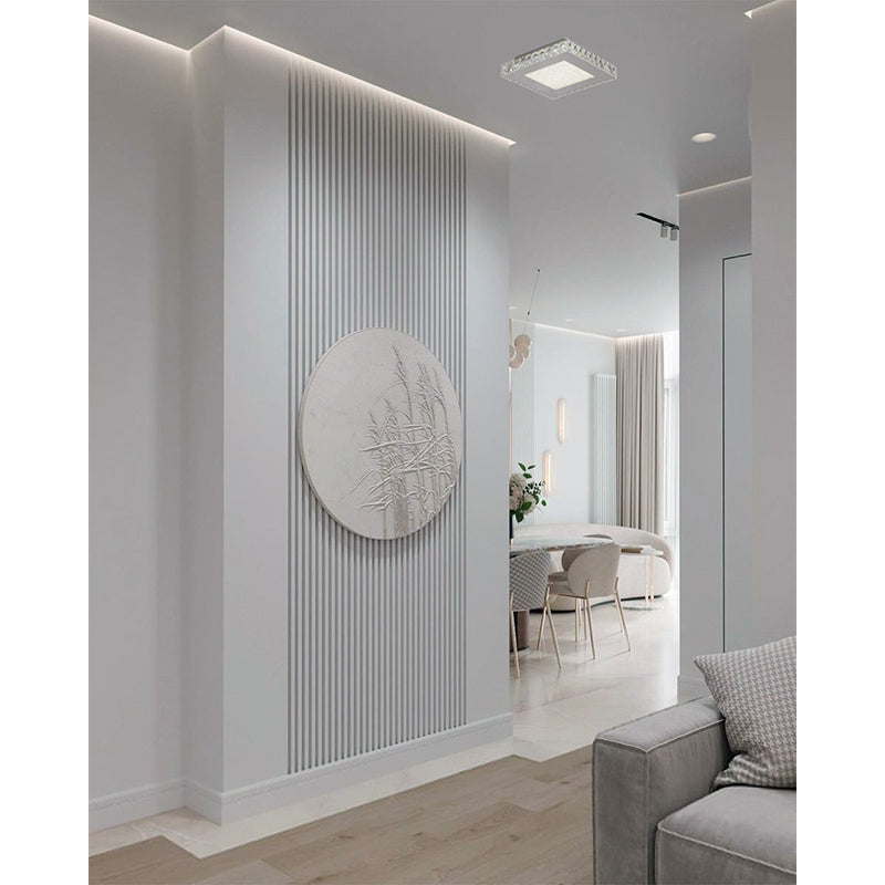 Square Clear Crystal Flush Mount with Hardware &amp; a Beaded Acrylic