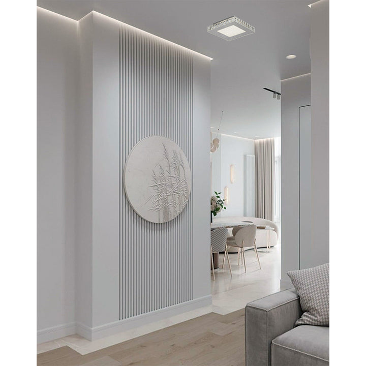 Square Clear Crystal Flush Mount with Hardware &amp; a Beaded Acrylic