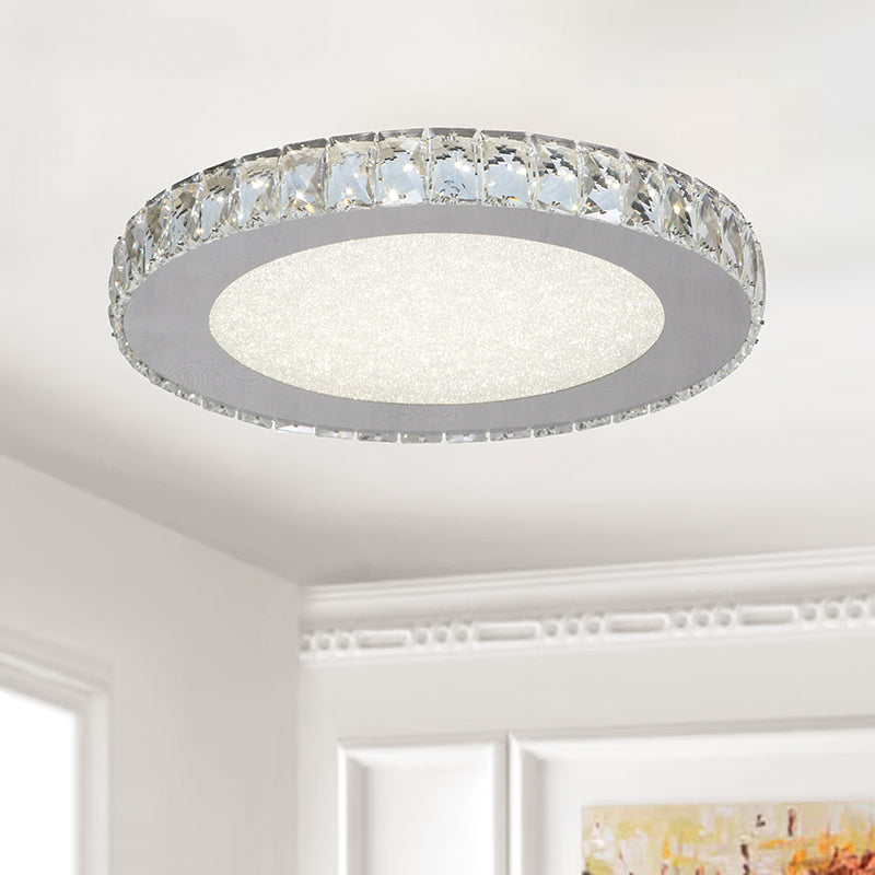 Round Clear Crystal Flush Mount with Hardware &amp; a Beaded Acrylic