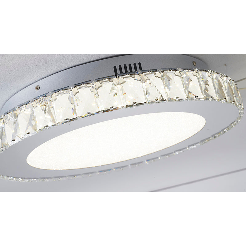 Round Clear Crystal Flush Mount with Hardware &amp; a Beaded Acrylic