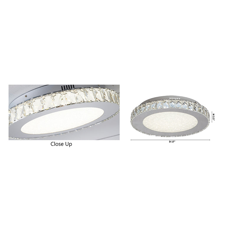Round Clear Crystal Flush Mount with Hardware &amp; a Beaded Acrylic
