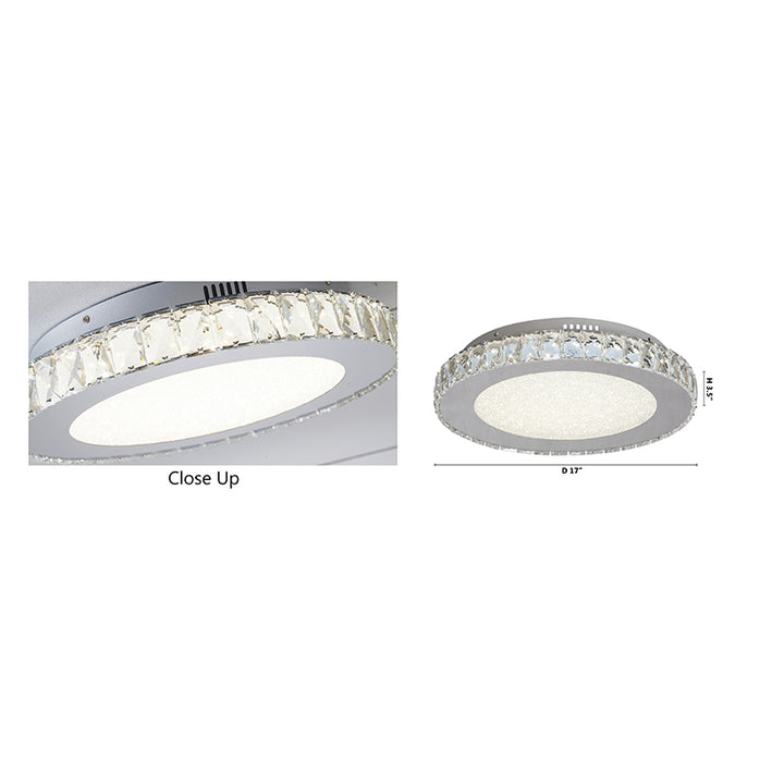 Round Clear Crystal Flush Mount with Hardware &amp; a Beaded Acrylic