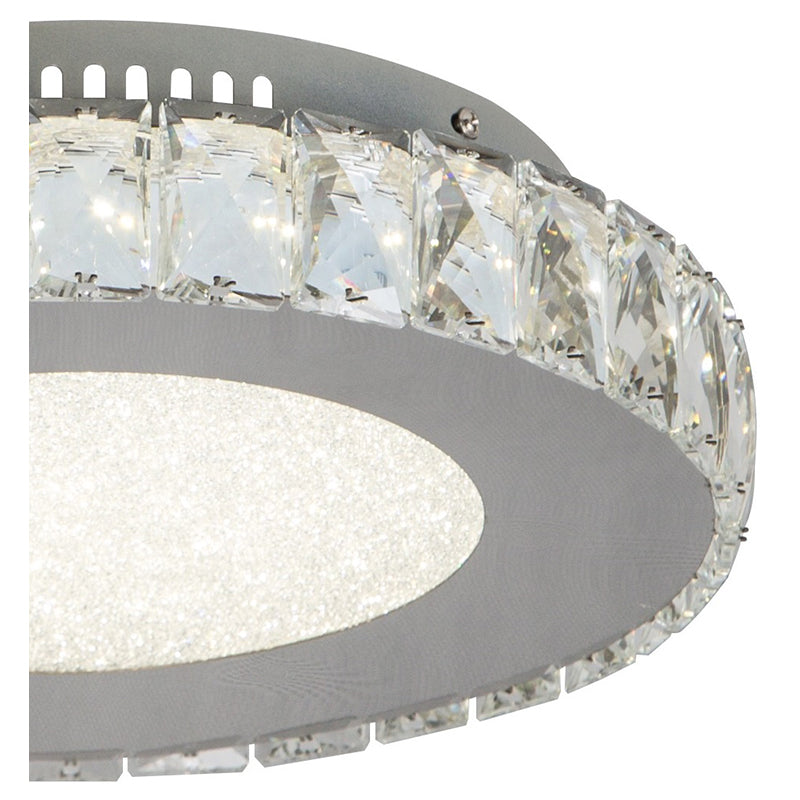 Round Clear Crystal Flush Mount with Hardware &amp; a Beaded Acrylic